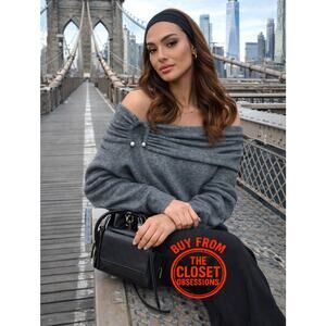 ZARA Gray Off-Shoulder Bardot Sweater NWT – Blogger Fave – Size M